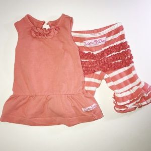 Coral Ruffle Butts Two Piece Set